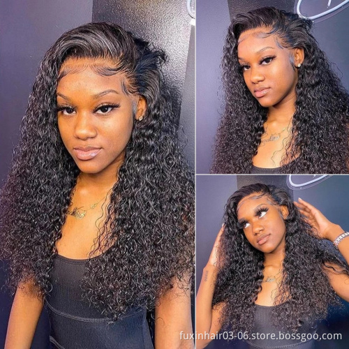 13x6 Human Hair Loose Deep Wave Transparent Frontal Wig Loose Deep Wave Lace Front Wigs Ombre Loose Deep Wave Wig